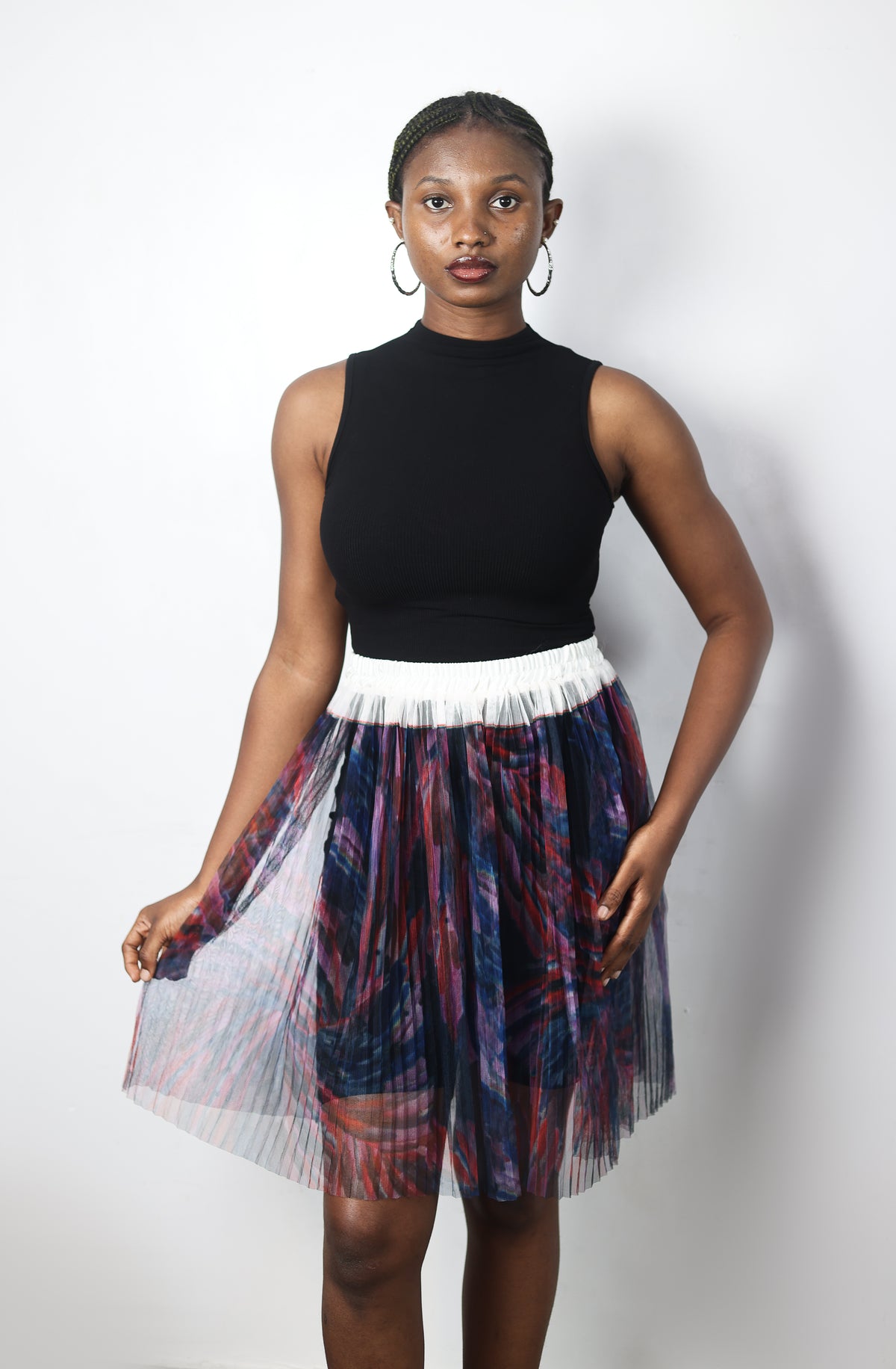Accordian Chiffon Tulle skirt long and short
