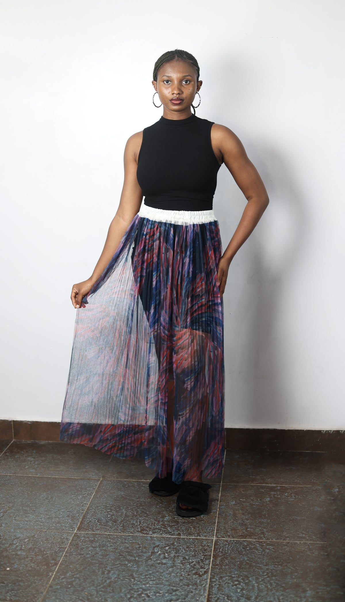 Accordian Chiffon Tulle skirt long and short