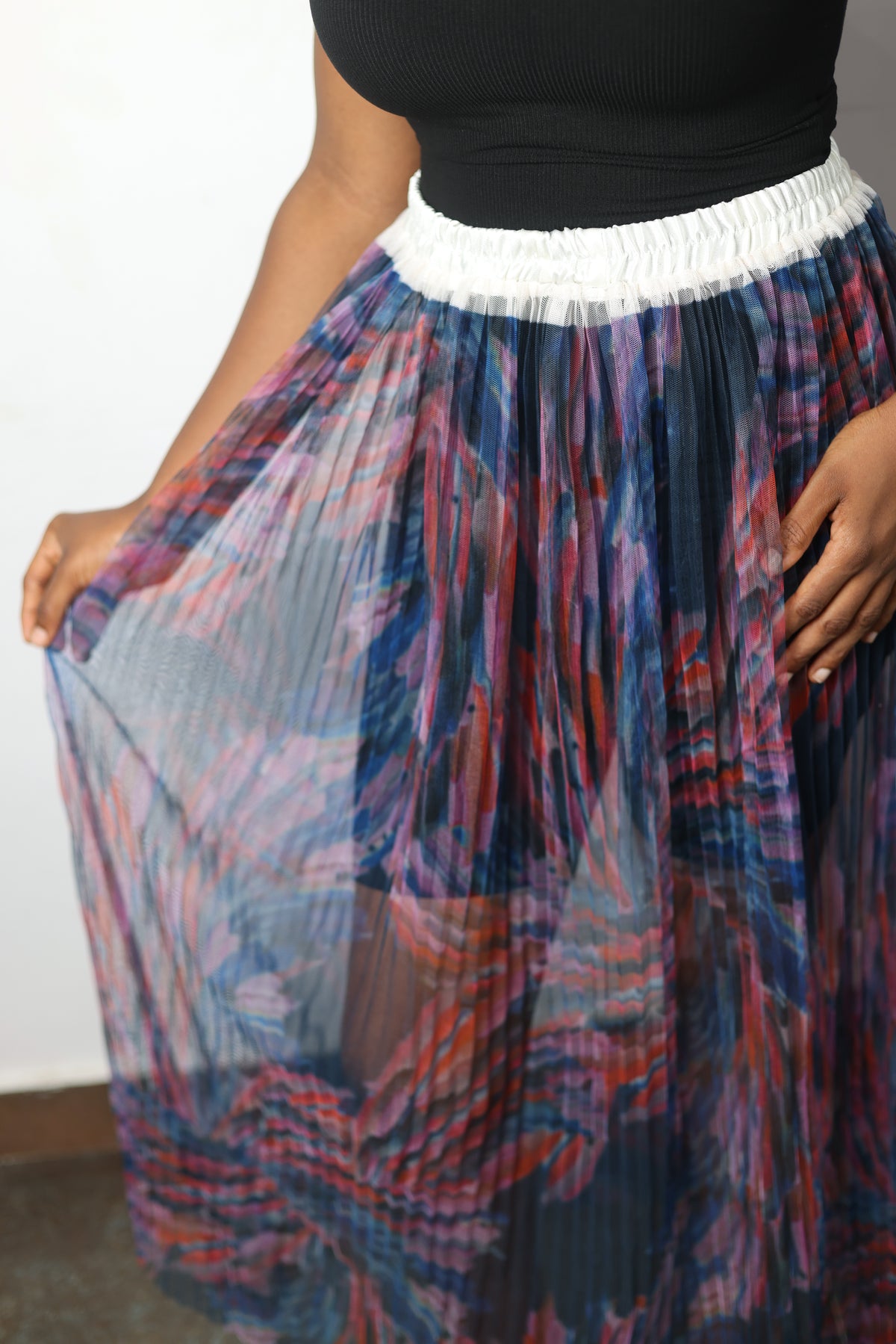 Accordian Chiffon Tulle skirt long and short