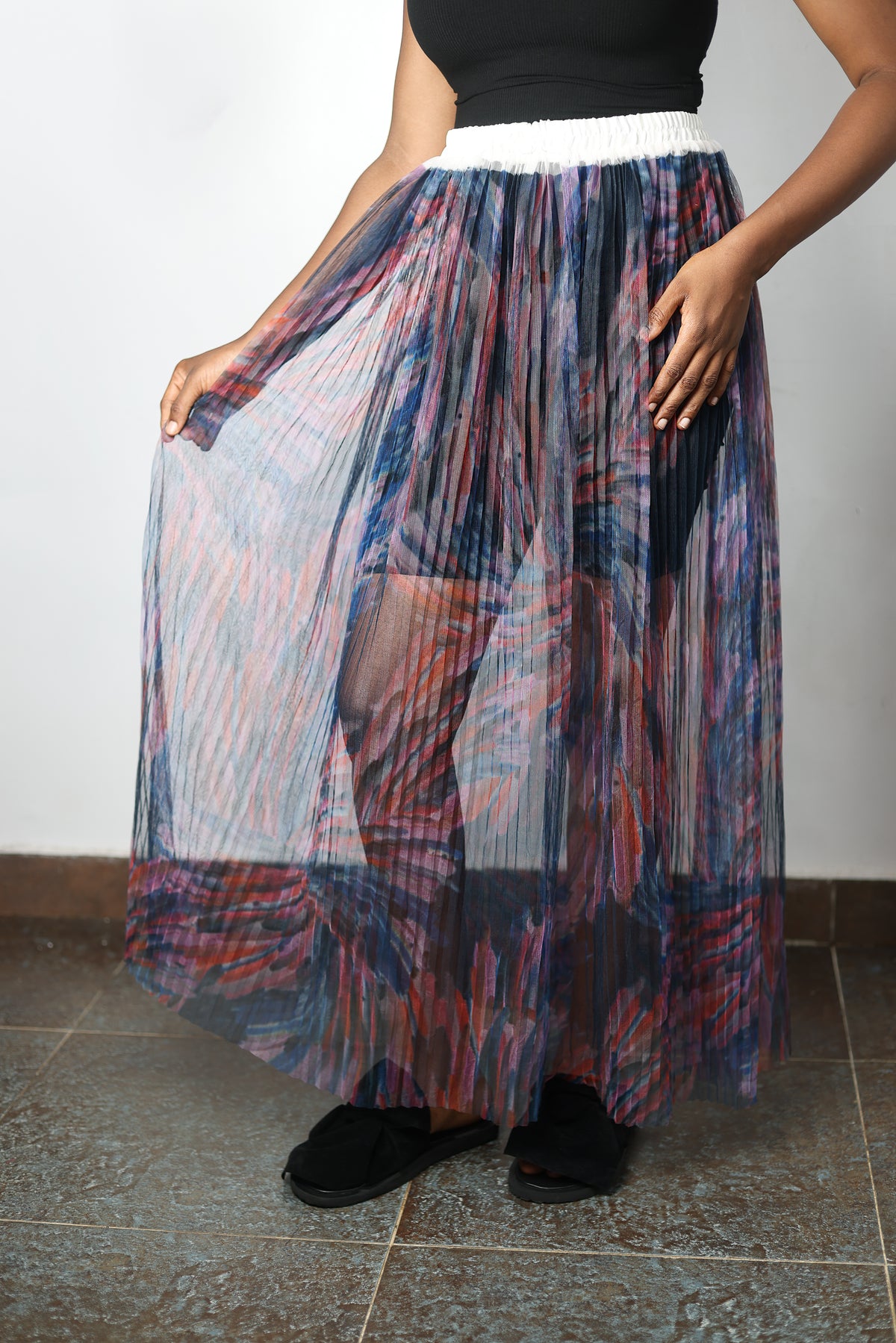 Accordian Chiffon Tulle skirt long and short