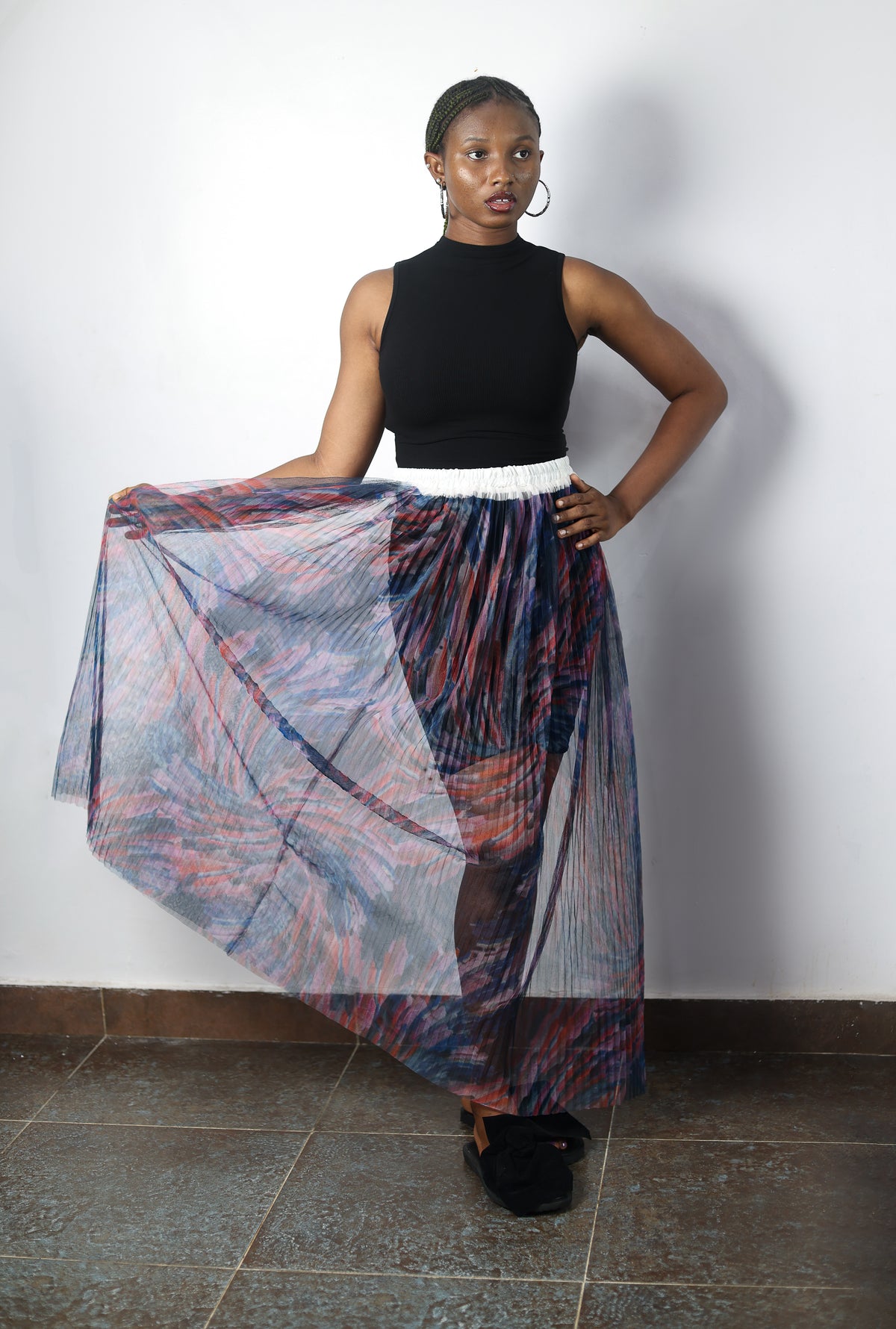 Accordian Chiffon Tulle skirt long and short