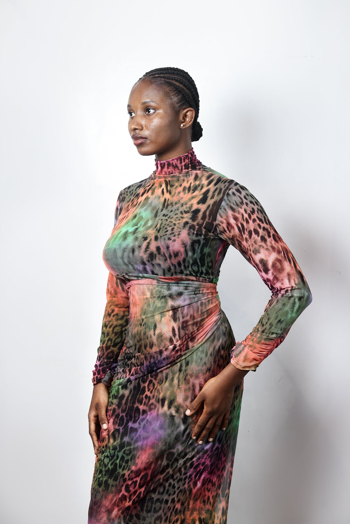 Multi-Print Mesh Dress
