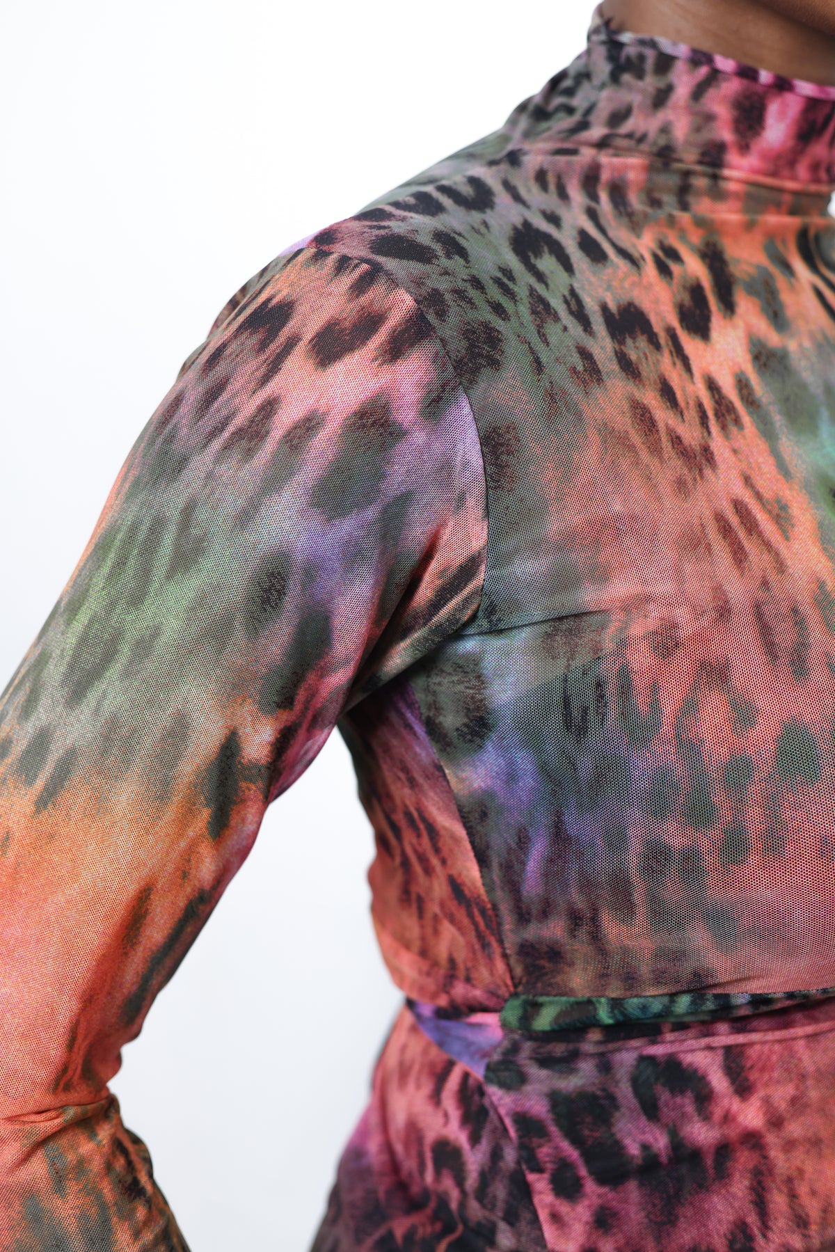 Multi-Print Mesh Dress
