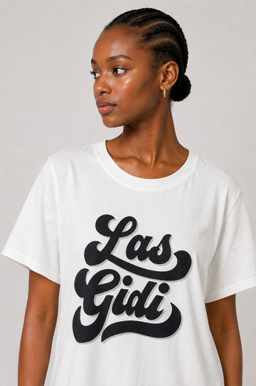 White Lasgidi Graphic Printed Cotton T-Shirt