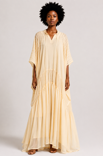 Aria Diani Sunset yellow Chiffon with mesh dress