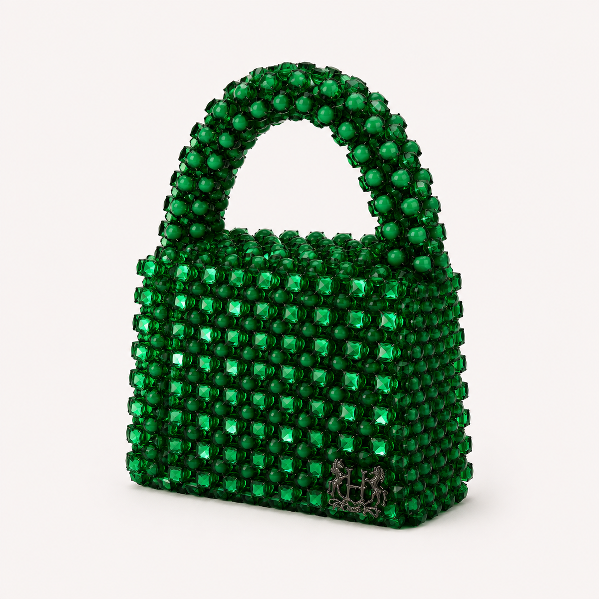 Emerald Green Beaded Mini Handbag