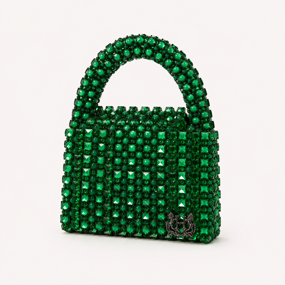Emerald Green Beaded Mini Handbag