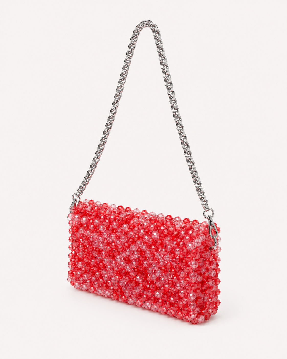 Boma Beaded Shoulder Bag with Silver Chain Strap