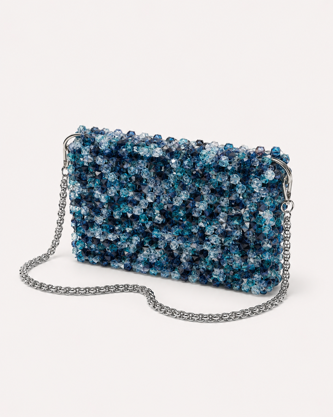 Boma Beaded Shoulder Bag with Silver Chain Strap