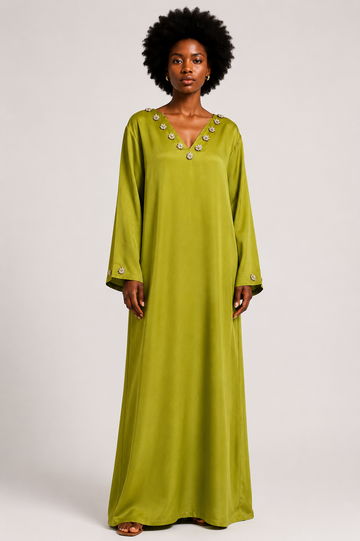 Jalabia Dress (Lemon green)