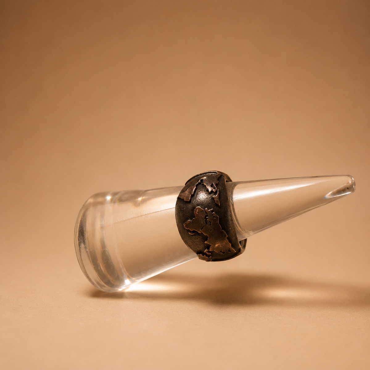 Black diamond statement silver ring