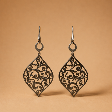 Silver lining earrings drop