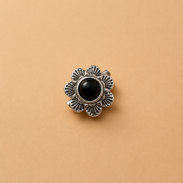 Vintage-Inspired Sculptural Silver Rosette Brooch