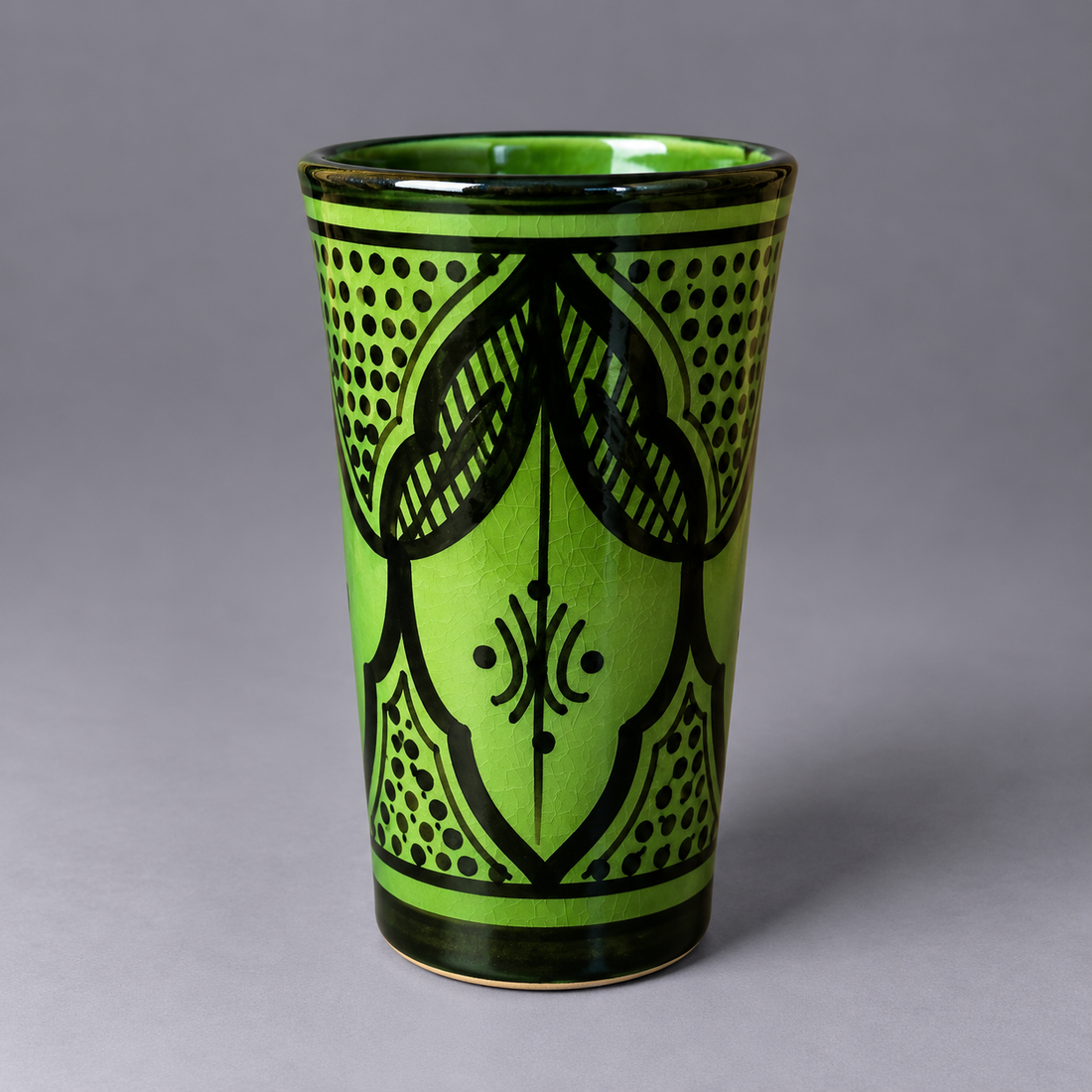Hand-Painted Moroccan Glazed Ceramic Cup & Tumbler