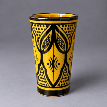 Hand-Painted Moroccan Glazed Ceramic Cup & Tumbler
