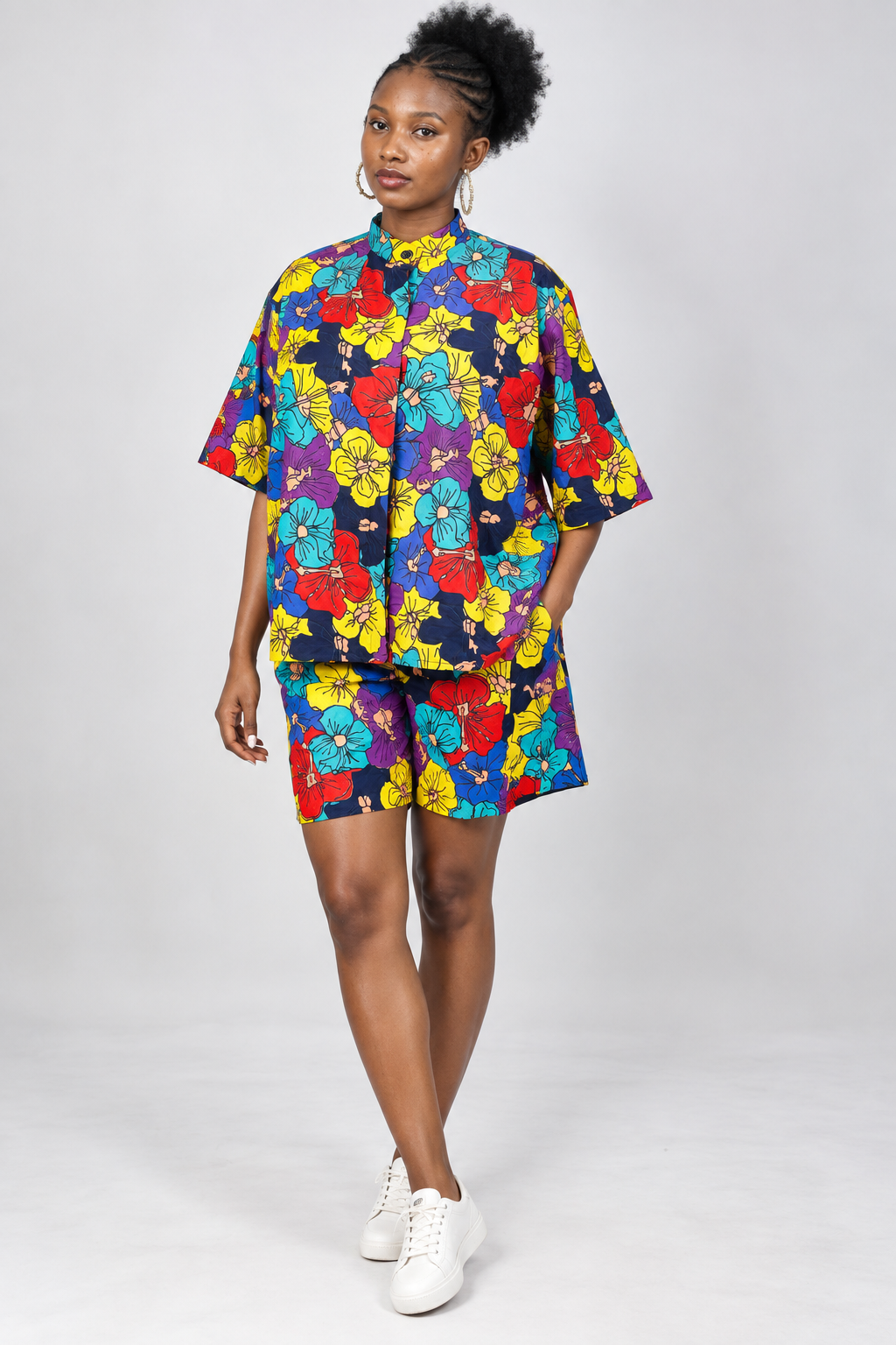 African print shorts and shirt Set