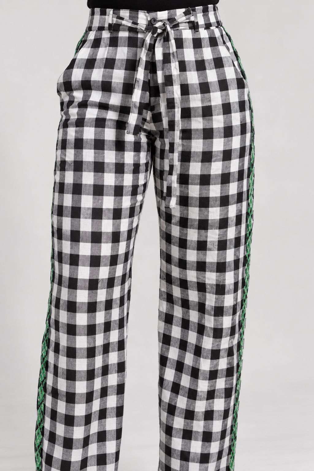 Checked Linen Pant