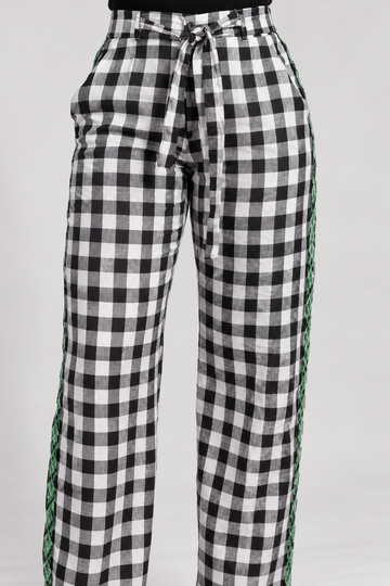 Checked Linen Pant