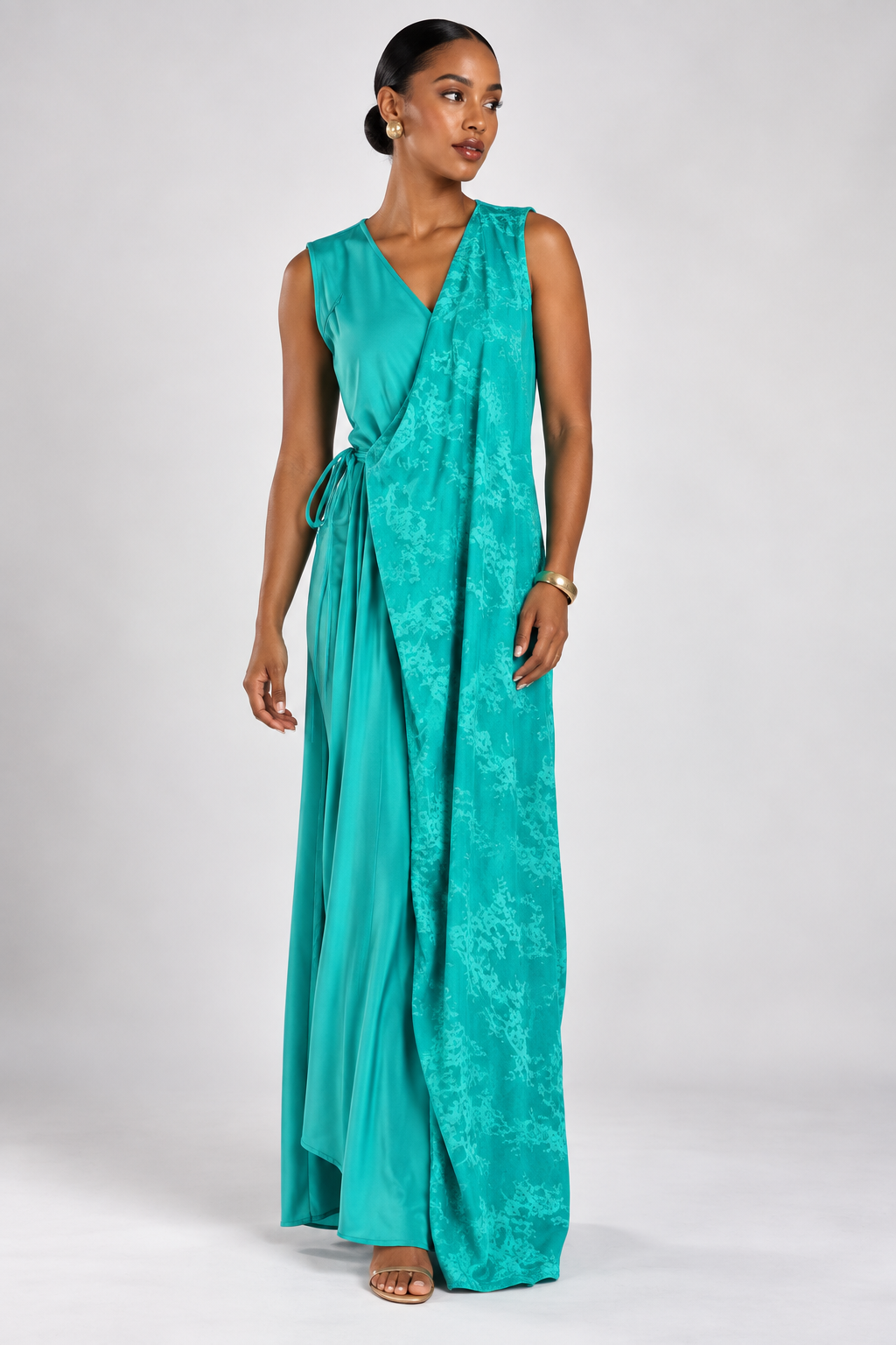 Raya wrap dress with lace