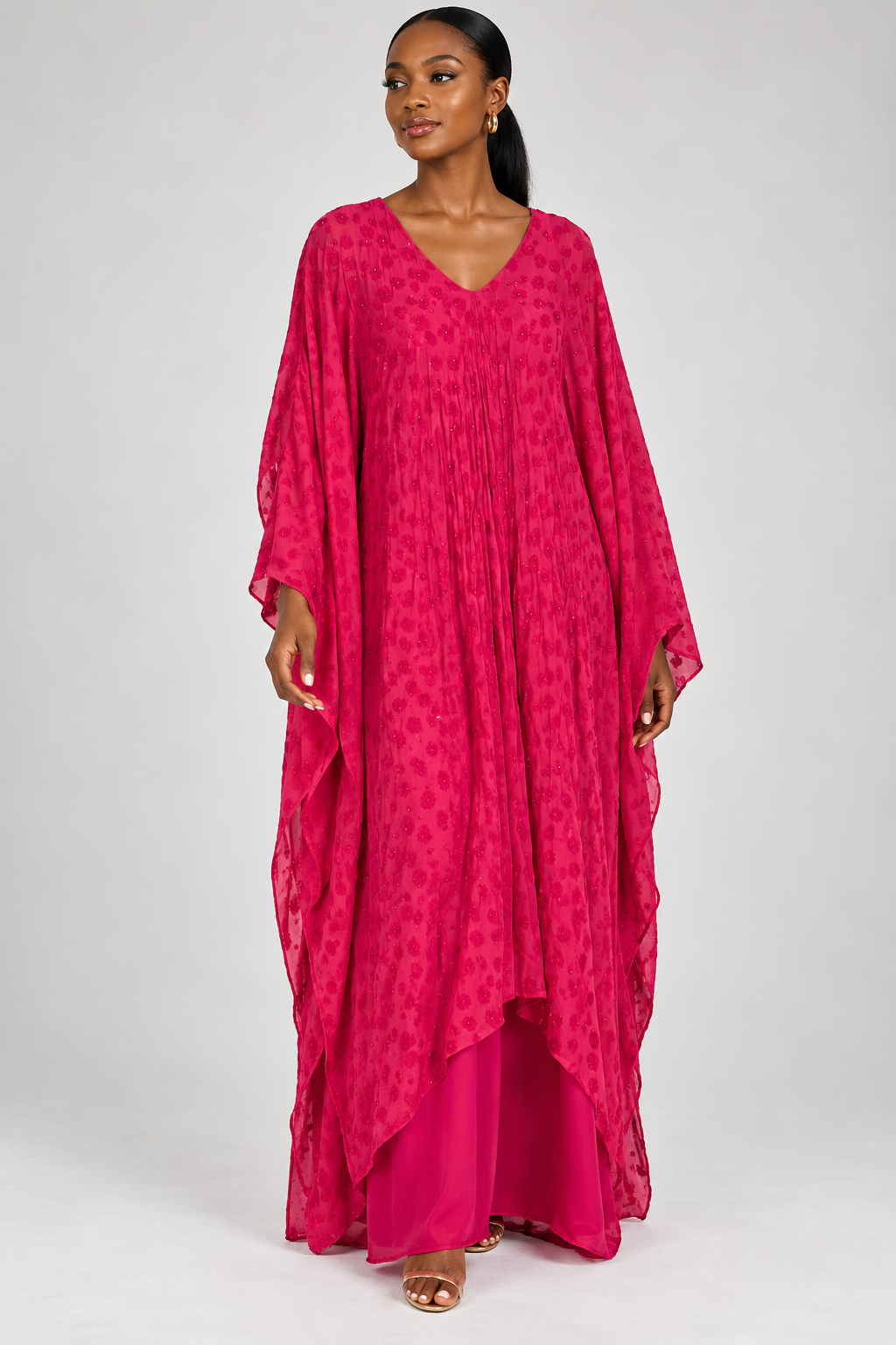 V-Neck Pink Kaftan