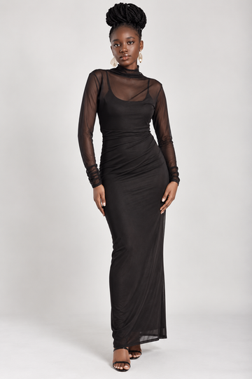 Black mesh dress