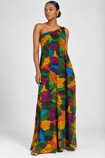 Asymetrical African print dress