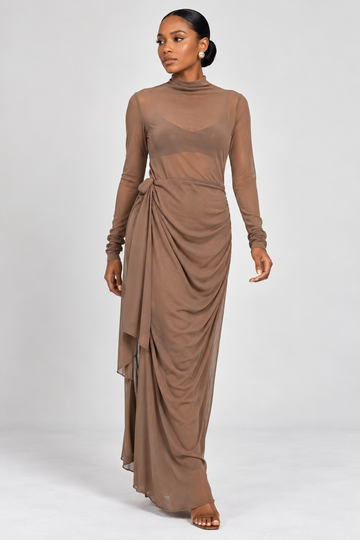 Brown Mesh dress