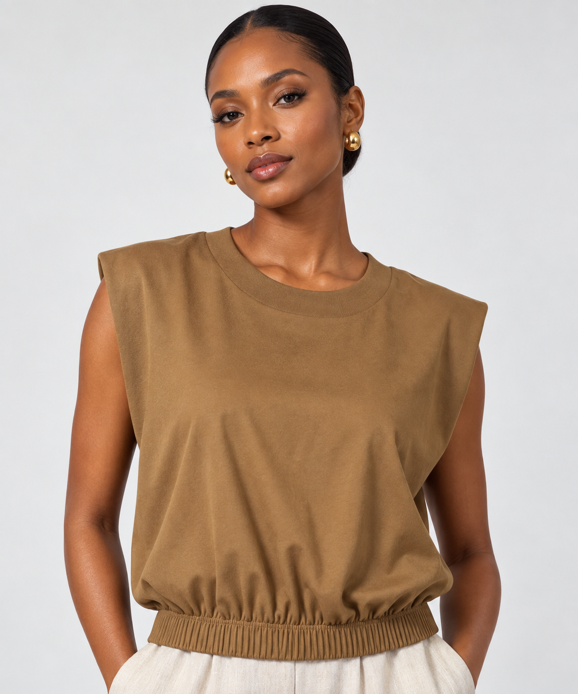 Agbada Round neck/ Cowl neck crop