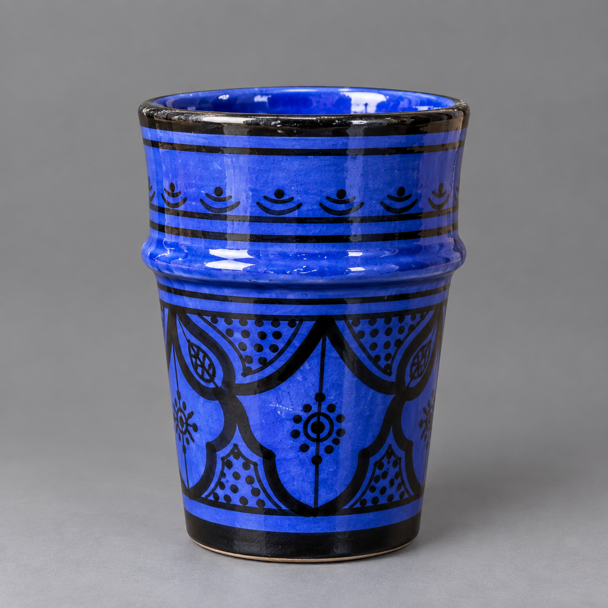 Hand-Painted Moroccan Glazed Ceramic Cup & Tumbler