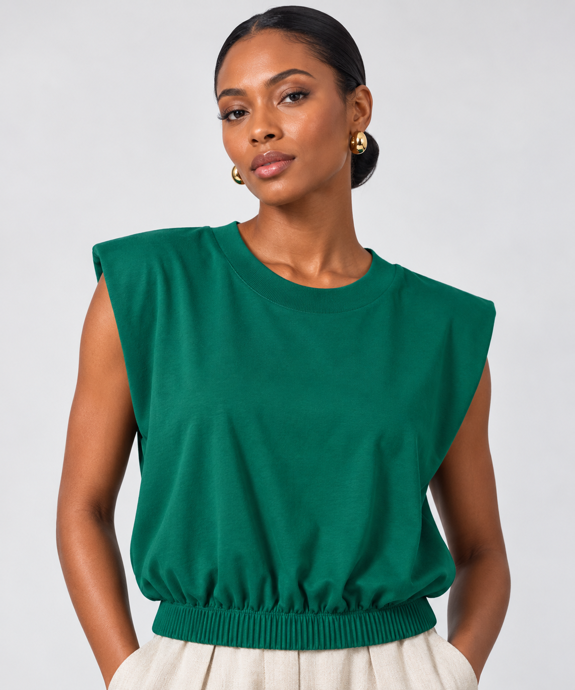 Agbada Round neck/ Cowl neck crop
