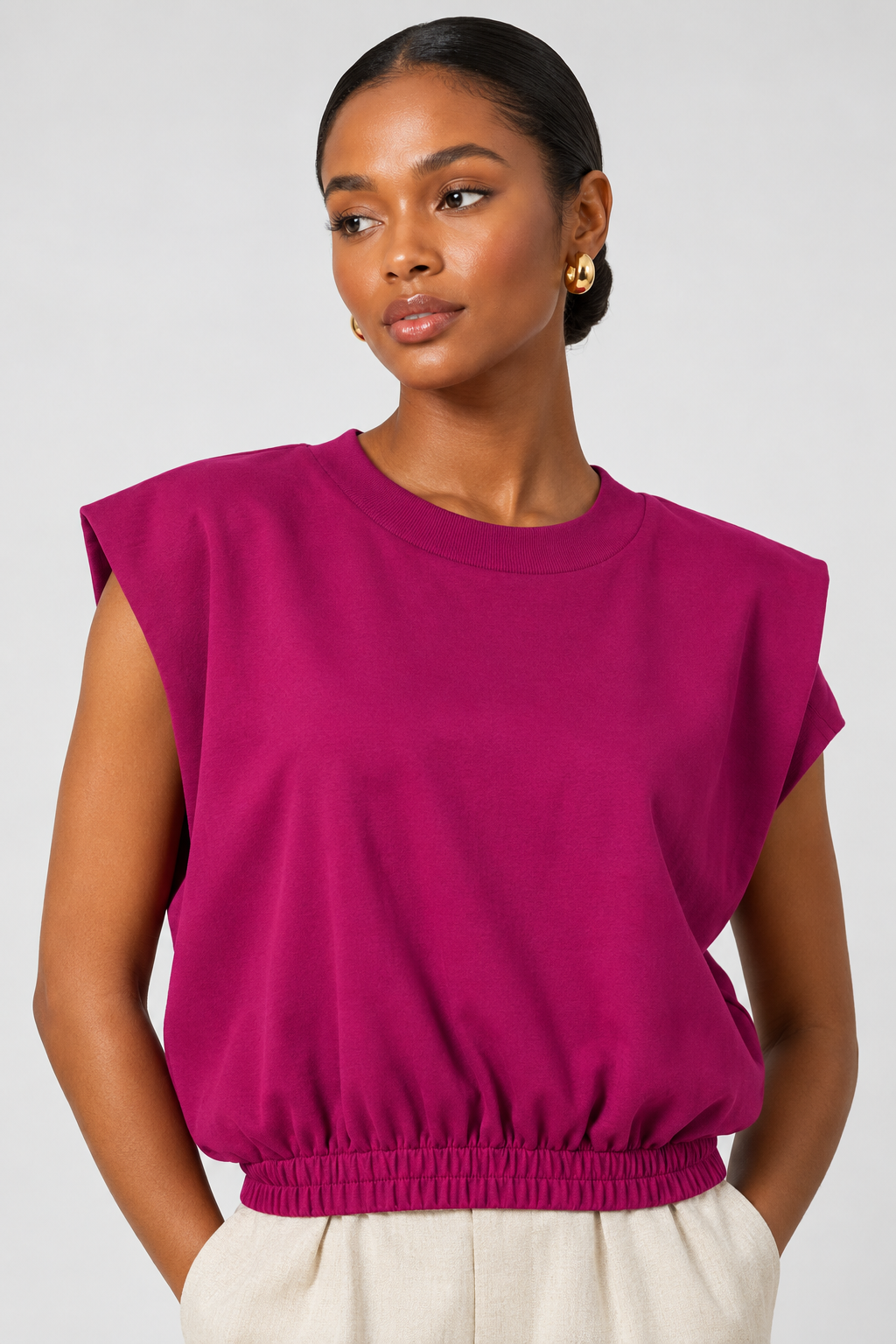 Agbada Round neck/ Cowl neck crop