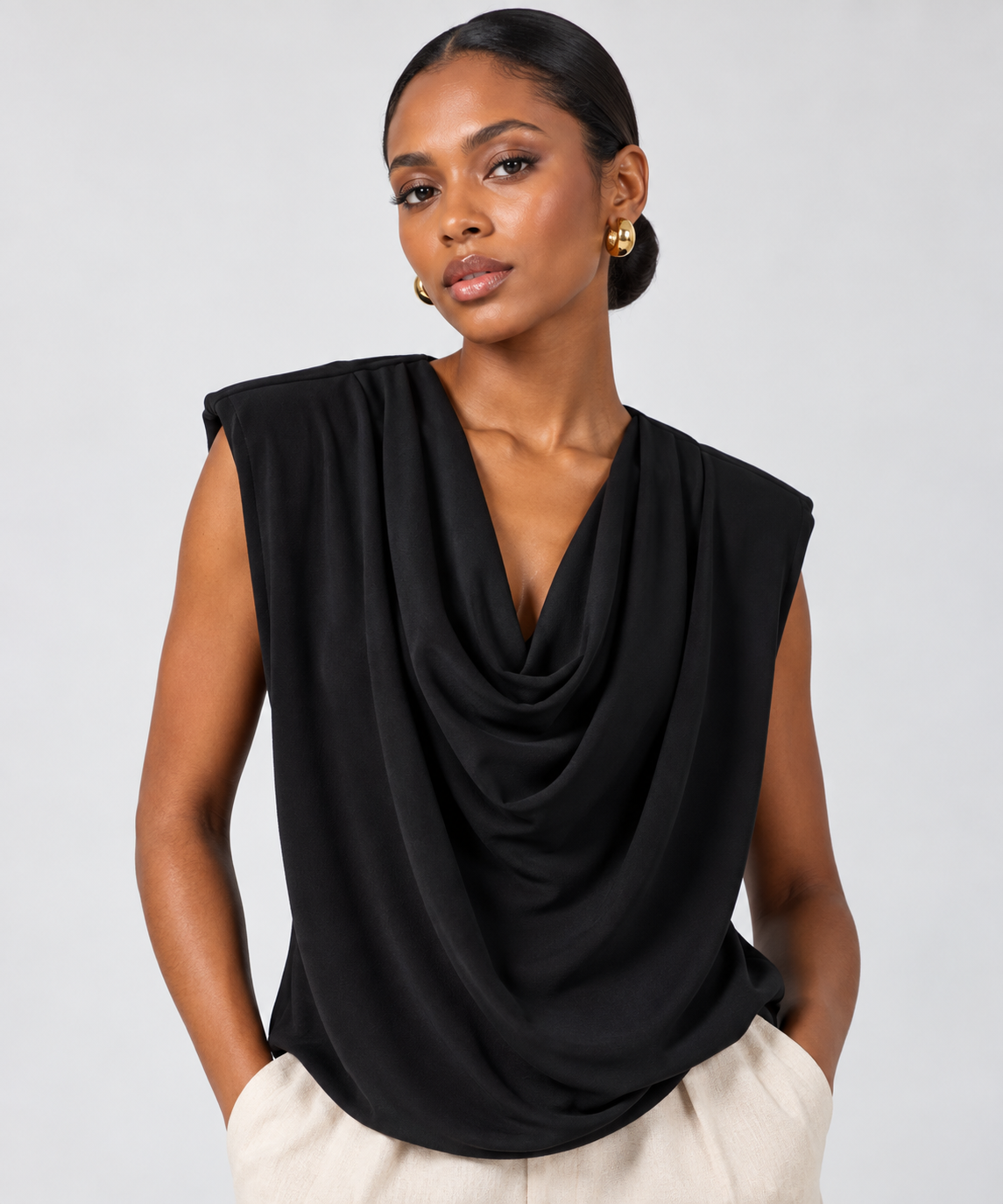 Agbada Round neck/ Cowl neck crop
