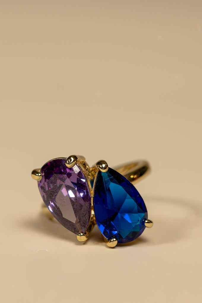 Tear Drop Stone Fashion Ring