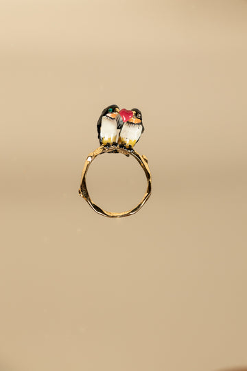 Les Nereides Love Birds Statement Ring