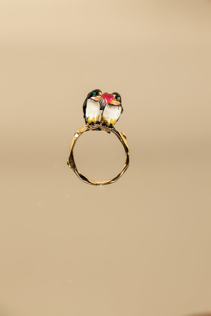Les Nereides Love Birds Statement Ring