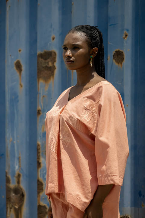 Embroidered V Buba Sokoto Shorts set