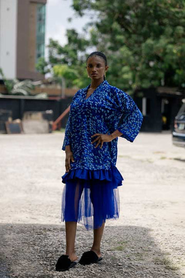 Sequined Velvet Dress with Tulle Skirt/ iro and buba