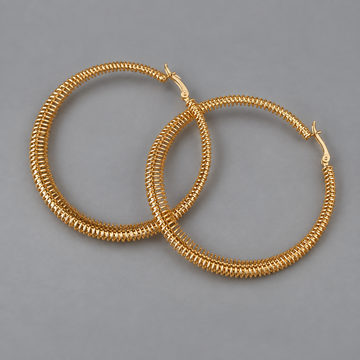 Gold Coil Hoop Earrings