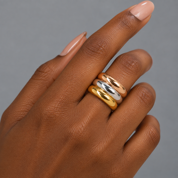 Stacked Metallic Ring Set