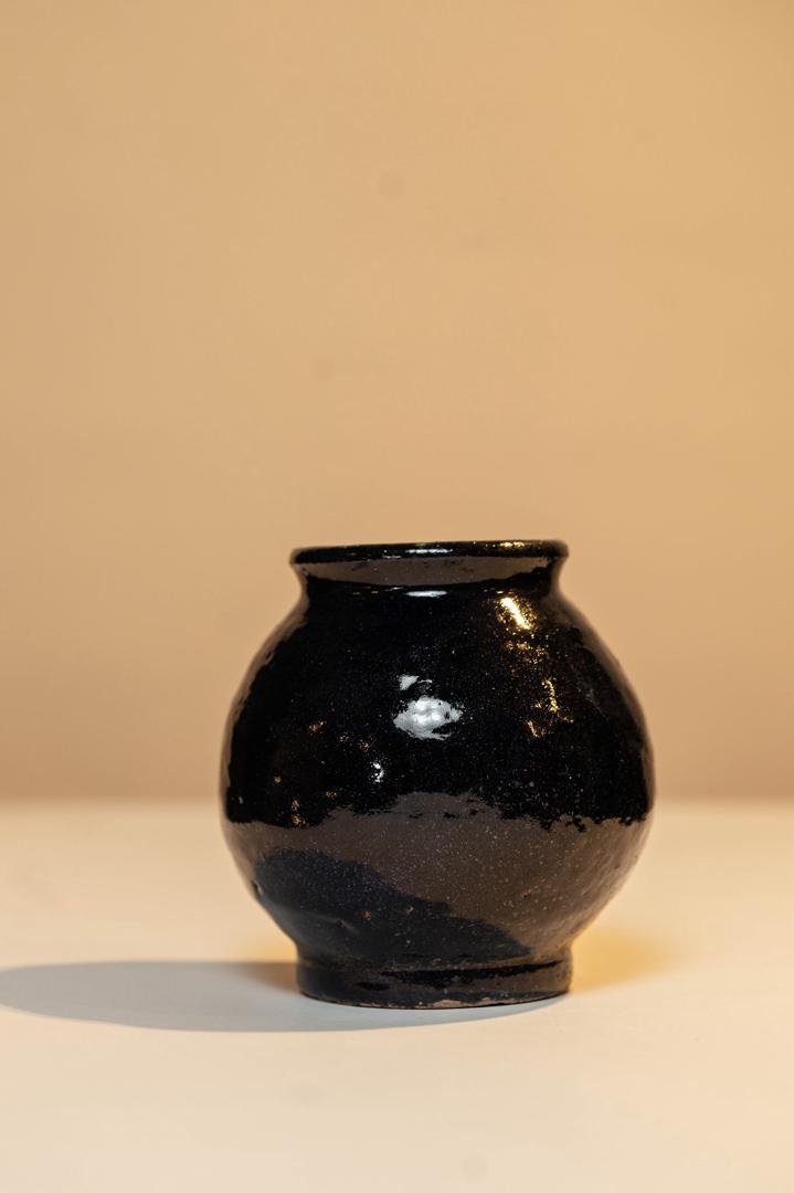 Handcrafted Floral Ceramic Vase Set in Deep Blue and Forest Green